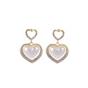 Silver needle, brand cute earrings heart shaped from pearl, silver 925 sample, internet celebrity