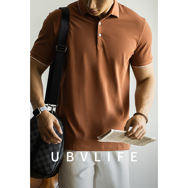 [Clearance Sale] Urban Sports Series Xinjiang Cotton Short-Sleeve Polo Shirt Men's Summer Turn-Down Collar Ice Silk Casual Polo Shirt Top