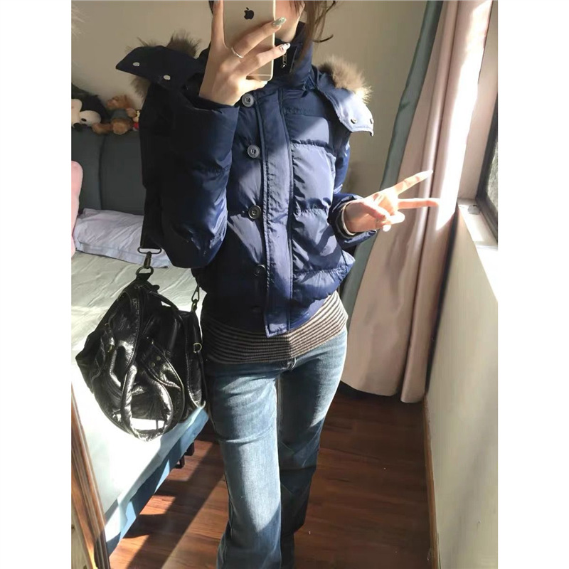 南区菲奥娜大毛领棉服女外套2025冬季新款棉袄加厚短款小个子棉衣