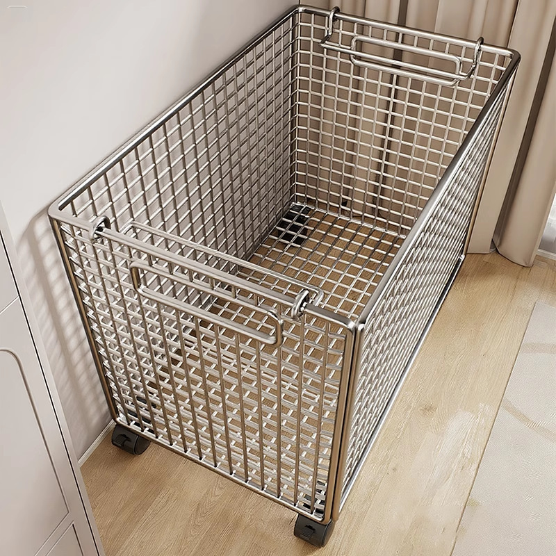 Large-capacity, movable laundry storage box for home use, perfect for organizing clothes in the bathroom and storing dirty laundry