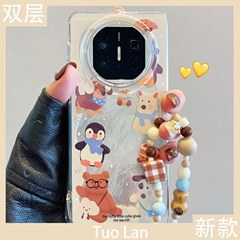 華為matex5折り畳みスクリーン携帯ケース二重羽糸漫画ペンギン犬matex3典蔵版カバーを適用する