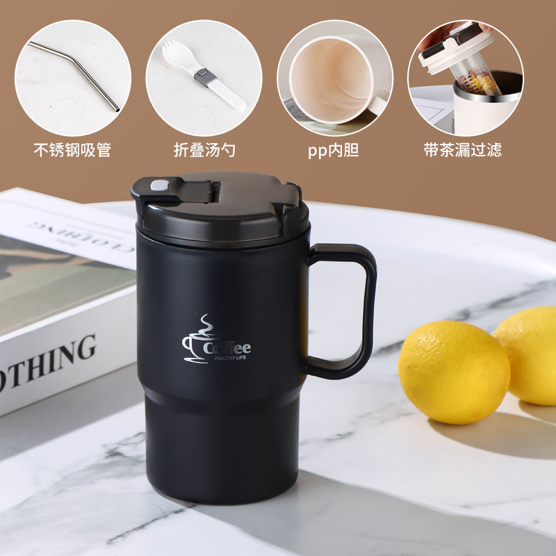 304 acero inoxidable simple taza de automóvil taza de café de gran capacidad taza de separación de té portátil taza de oficina