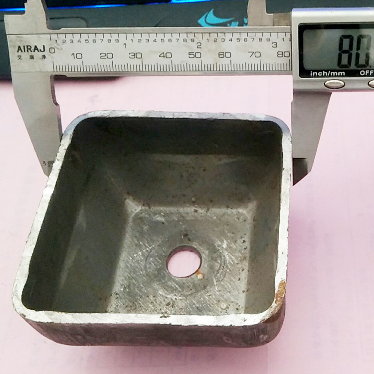 金属冲压脚碗适合50方管 开口80*80mm厚度3mm铁箱脚杯