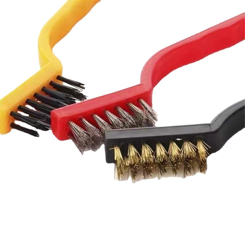 Venta directa de fábrica Amazon Hot Mini cepillo de limpieza 7 pulgadas cubo de rueda bordado industrial cepillo de alambre de acero inoxidable