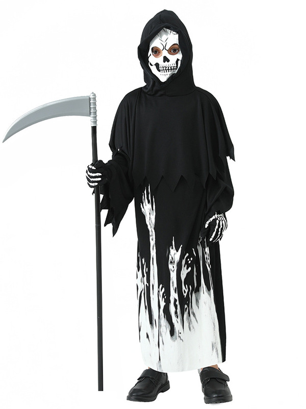ハロウィーンパーティーコスプレ衣装暗闇の中で蛍光を発する死神児童鬼衣|undefined