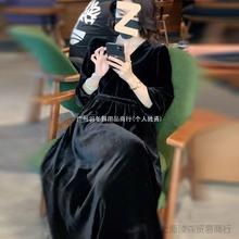 春季连衣裙女2023新款气质春秋款金丝绒长袖减龄裙潮上档次冬新款