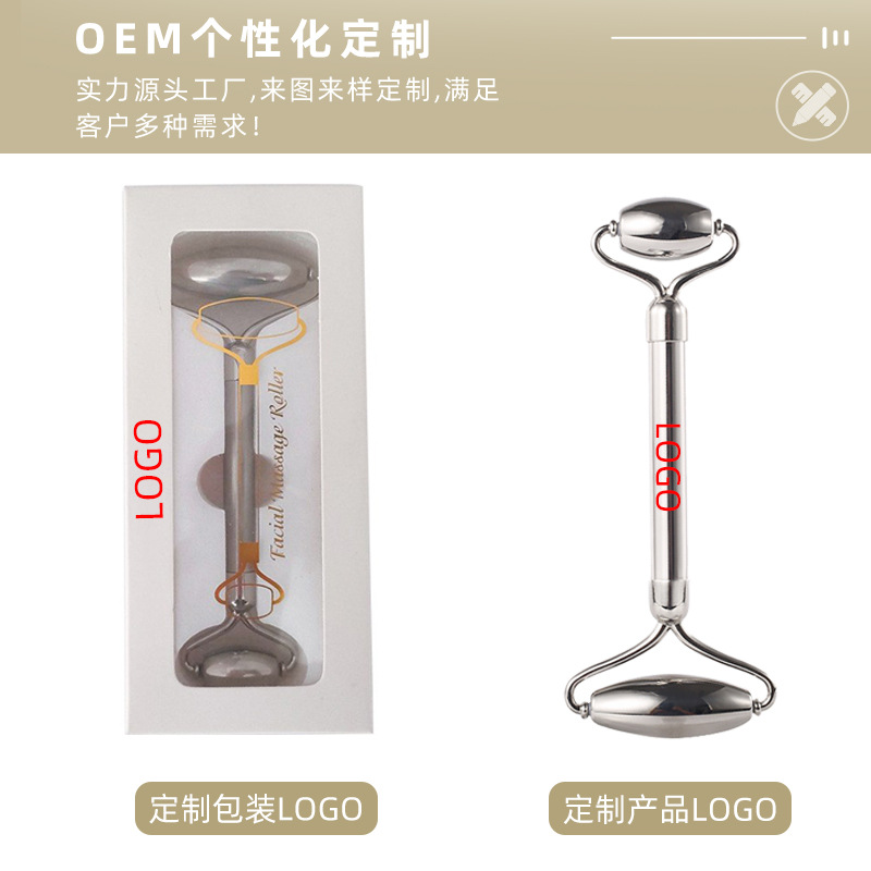 El masajeador de rodillos de acero inoxidable de venta caliente puede imprimir el fabricante de barras de belleza de rodillos de acero inoxidable LOGO304