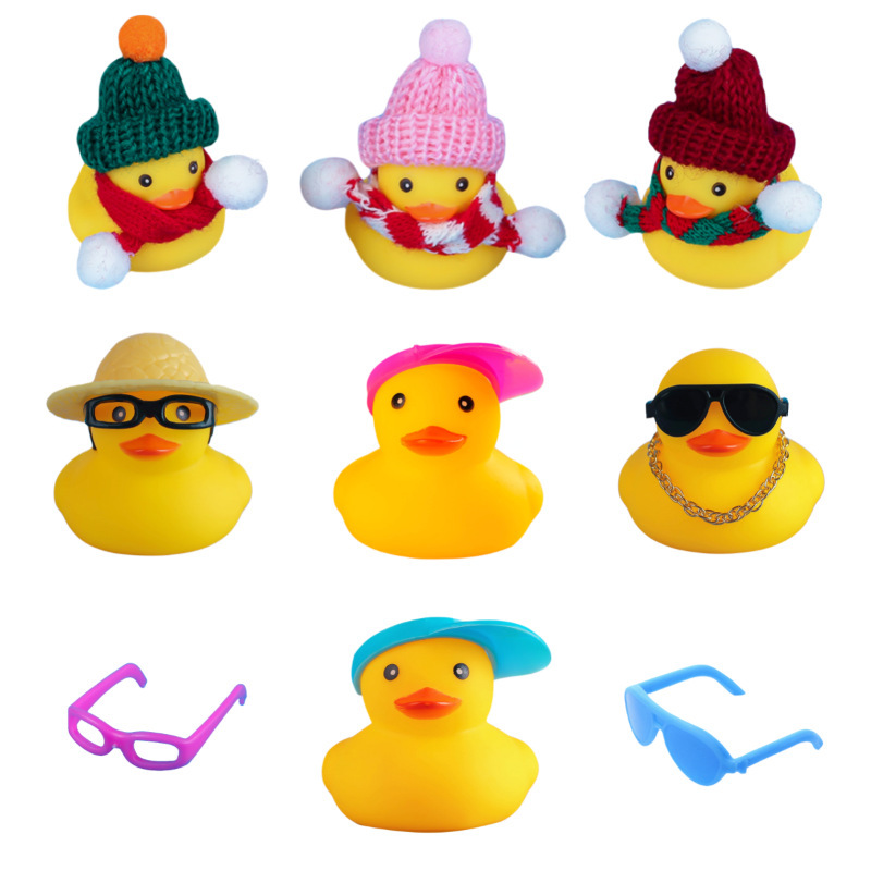 Little Yellow Duck Toy Milk Tea Gift No. 8 Little Duck Accessories Jewelry Sunglasses Straw Hat Duck Scarf Headphones Cute Pet