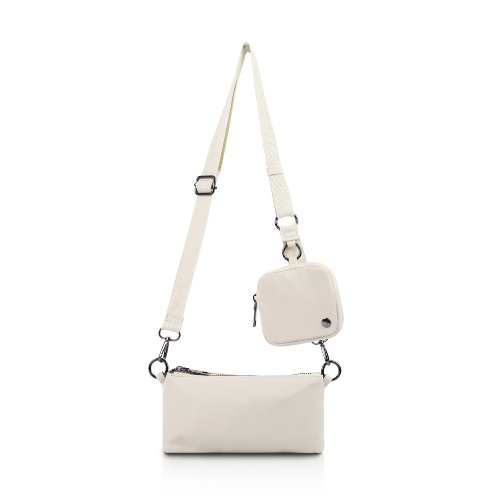 112g Weight Polyester Lining Material Unisex Small Oxford Cloth Solid Color Streetwear Square Zipper Square Bag