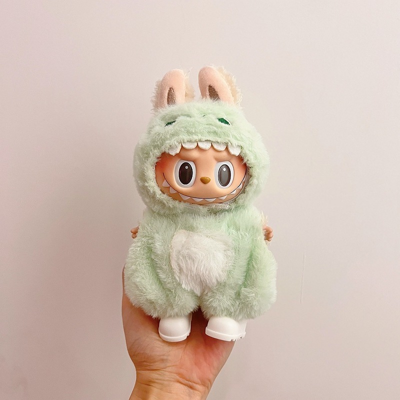 Labubu ベビー服ビニールラブブ 17 センチメートル人形かわいいドレスアップカジュアルスーツスカートぬいぐるみ服|undefined