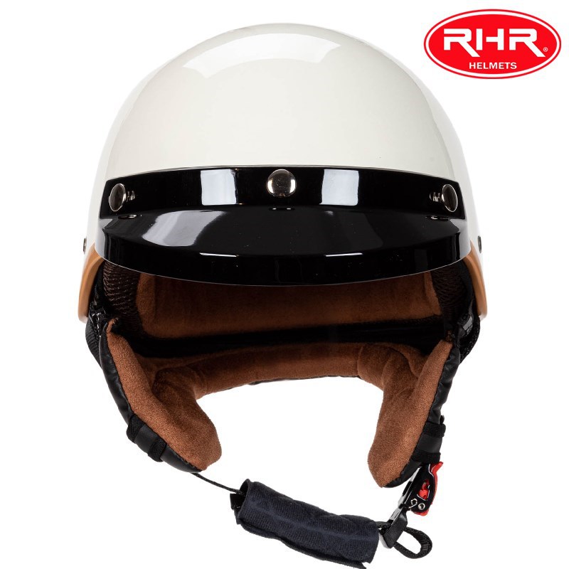 Vintage pusķivere ar malu ar noņemamu motocikla ķiveri ar priekšautiņu Elektriskā veloķivere Halewind_voghion.com