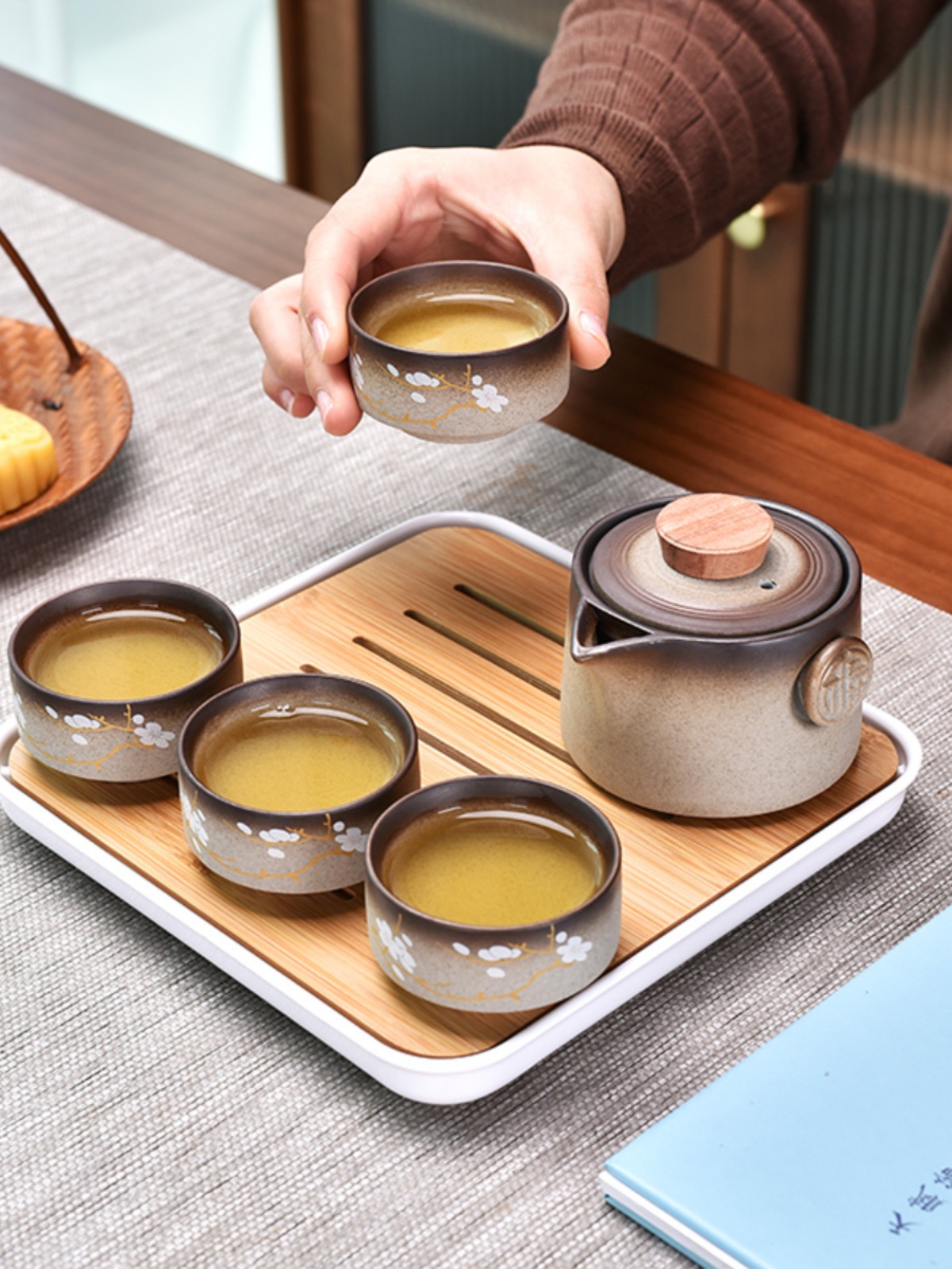 S588快客杯一壺二杯四杯便攜式旅行功夫茶具套裝家用酒店整套茶壺