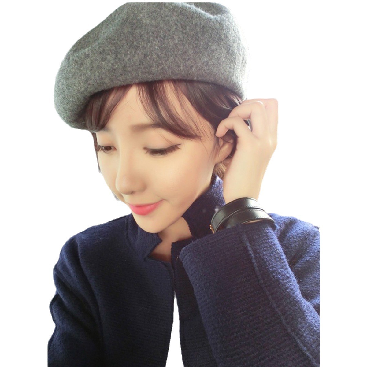 Sombrero de moda de las mujeres popular sombrero boina Otoño e Invierno color sólido octogonal Sombrero estilo coreano sombrero melón fabricante