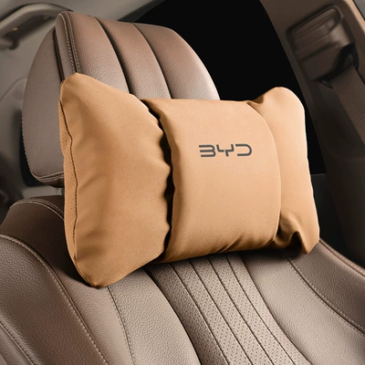 Byd Headrest and Lumbar Support Car: Waist support - butterfly-style-golden-brown-byd-headrest-set