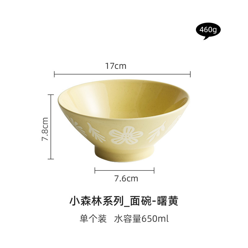 小さな森の陶磁器の碗の皿のセットの家庭用ネットの赤い創意のスープの碗のレリーフの皿の高い顔の価値のご飯の碗の食器の組|undefined