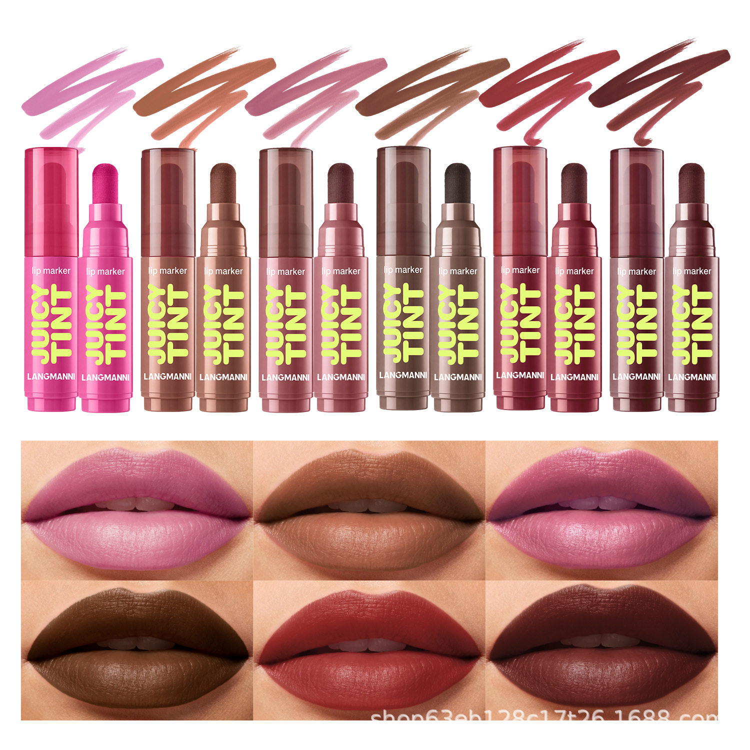 LANGMANNI's new six-color lip tint pen is long-lasting, non-smudging, and non-sticky, exclusively available for cross-border sales