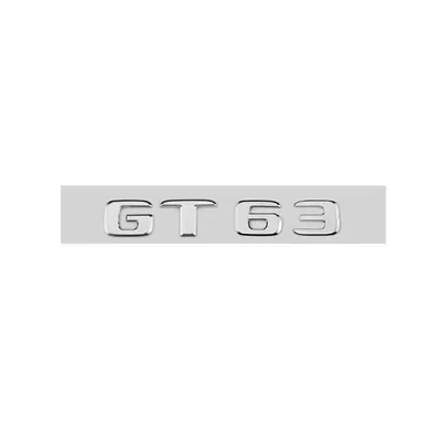 label, letter rear emblem car — Car logo - gt63-bright-silver