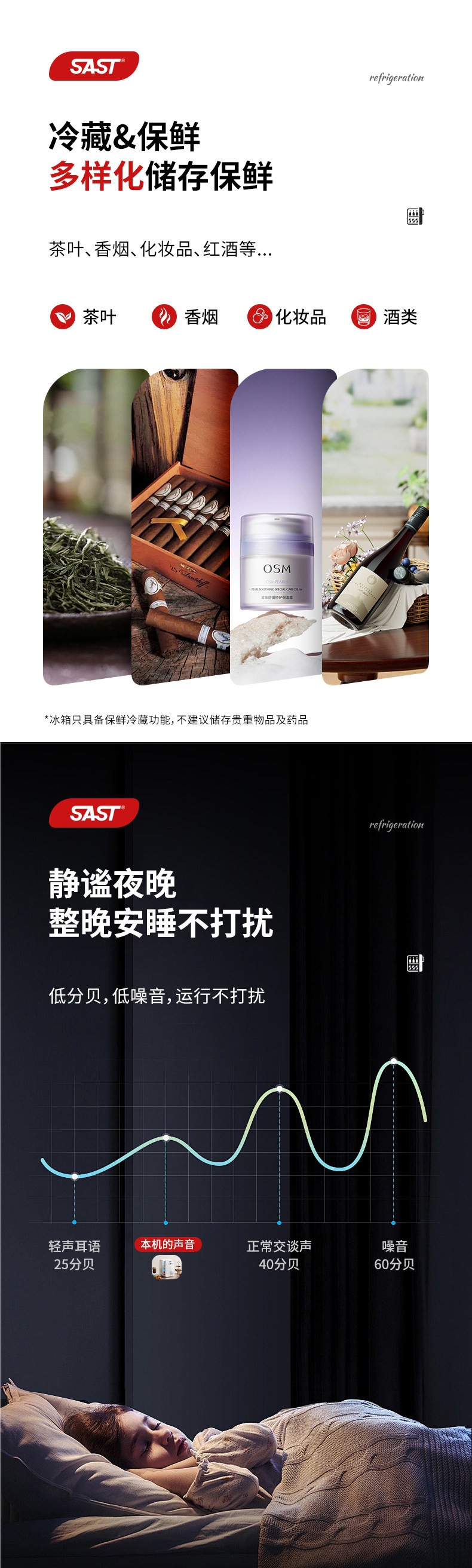 Sast Mini Refrigerator for Freezing, Refrigeration, and Preservation, Suitable for Home, Rental, Dormitory, Office, Breast Milk, Small Car-Mounted Freezer
