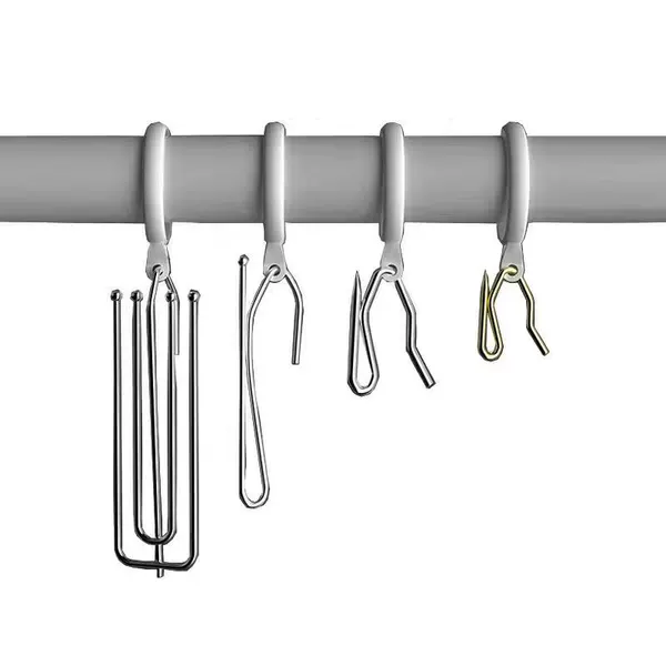 Casual Curtain Hook Four-Claw Hook Korean Pleated Curtain Hook Stainless Steel S Hook Large and Small Pointed Hook S Hook Curtain Hanging Buckle