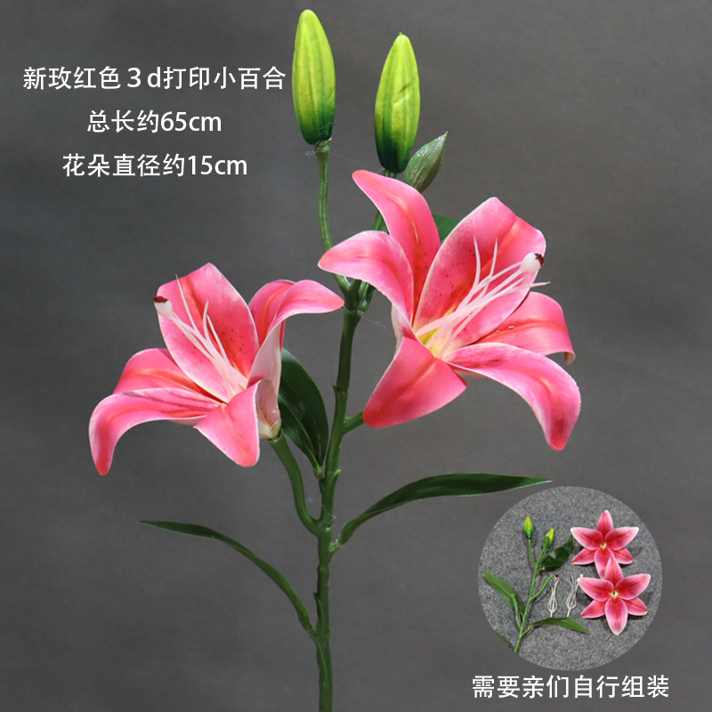 Nueva rosa roja impresión 3D Lirio