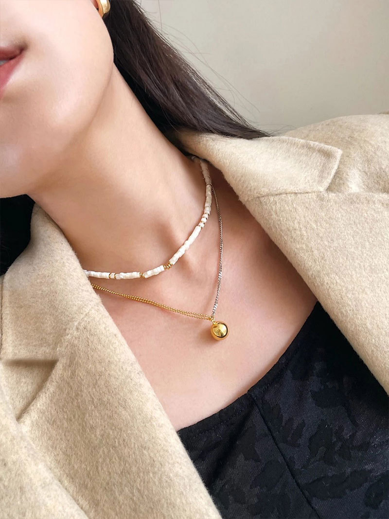Asymmetrische Kugelketten Halskette Aus Silber Im Edlen Design_voghion.com