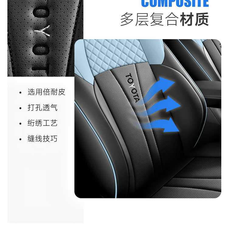 Special 2022/2024 Toyota Frontlander seat covers, full-cover car seat cushions, all-season leather seat cushion covers