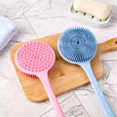 现货批发硅胶双面沐浴洗澡搓澡神器升级款软毛双头搓澡下泥按摩