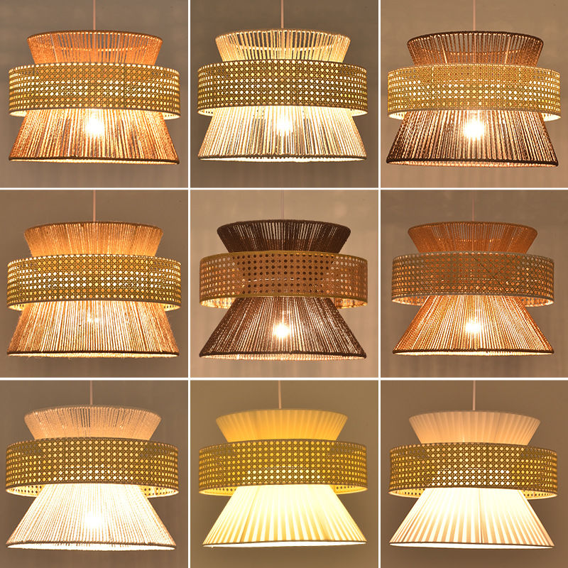 Lámpara de tela de estilo japonés Zen sala de té retro nuevo restaurante chino dormitorio retro luces de hotel