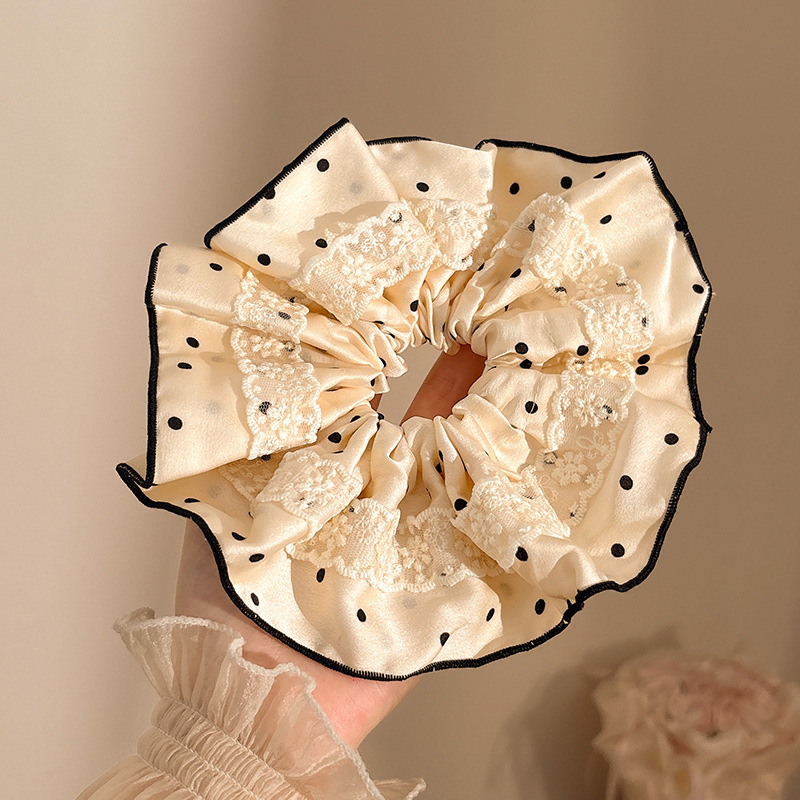 清新花边小肠圈扎头发女发圈新款波点头绳头饰皮套发饰马尾丸子头|undefined