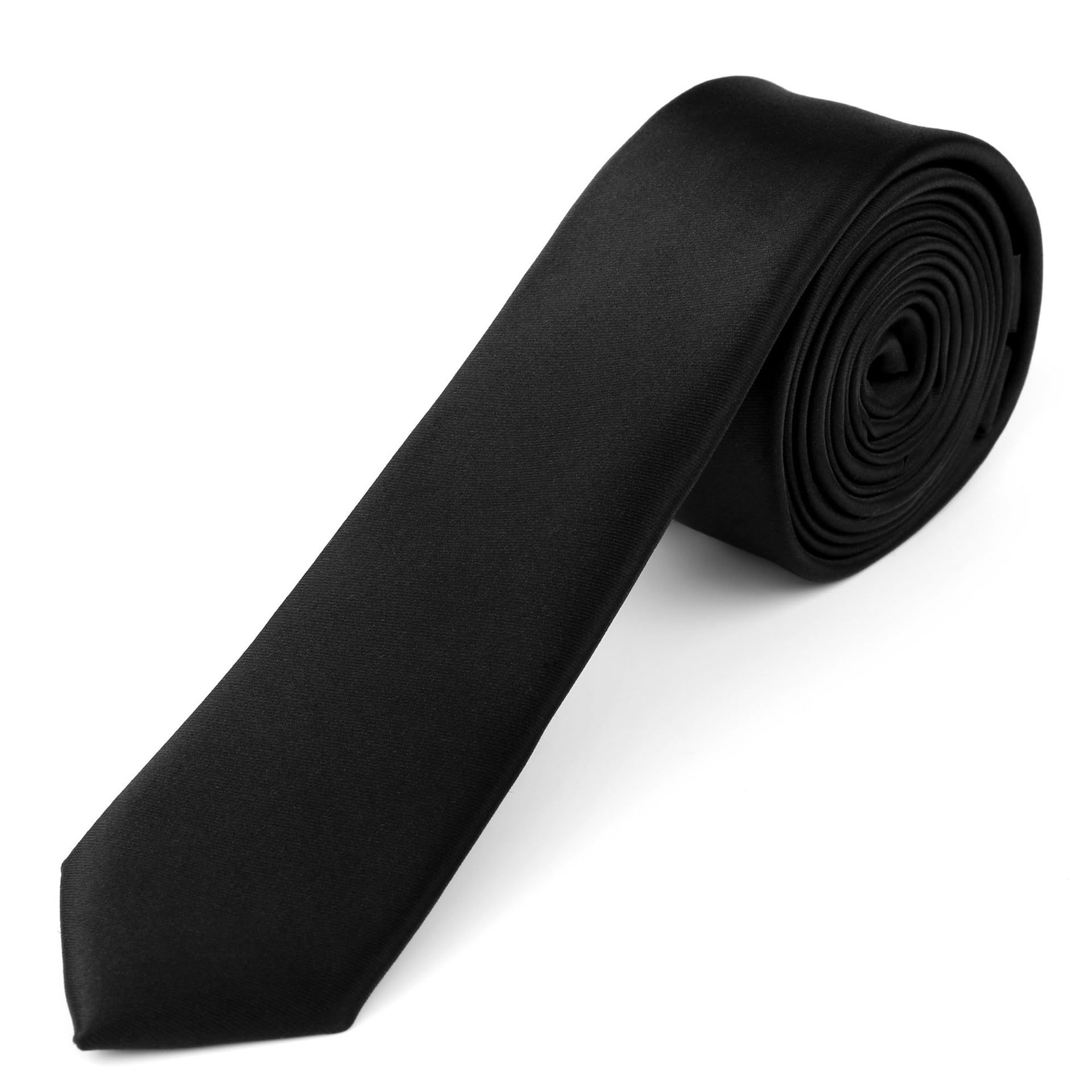 Cravatta slim uomo donna nera accessorio formale per matrimonio_voghion.com