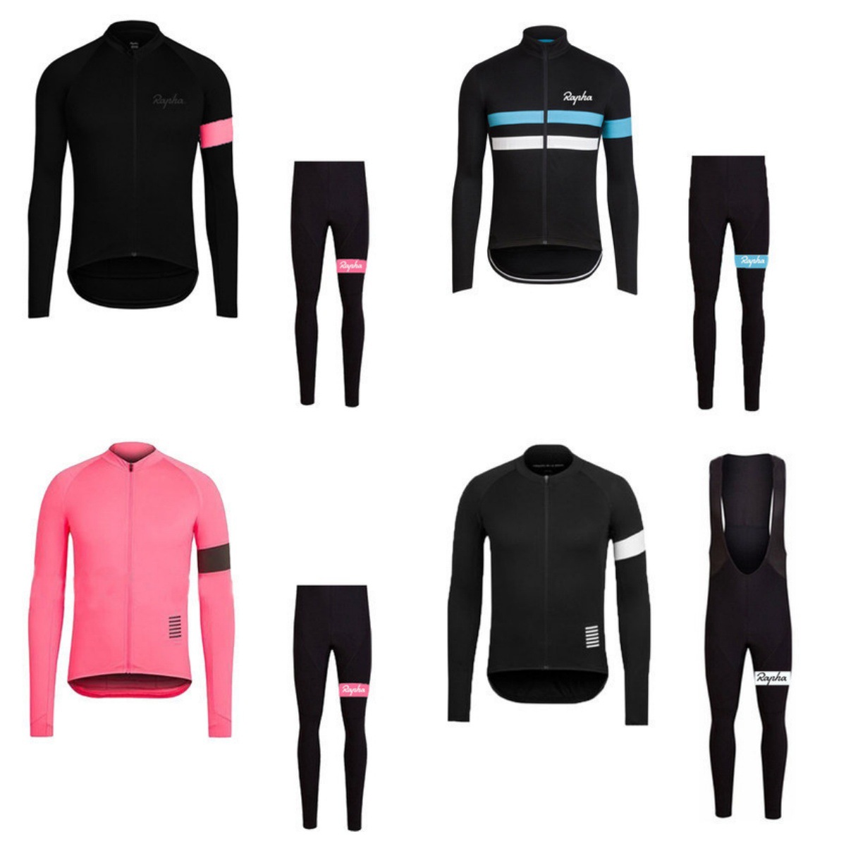 Cross-Border Rapha Autumn and Winter Long-Sleeved Cycling Suit Men's Quick-Drying Breathable Mountain Bike Cycling Suspenders Pants