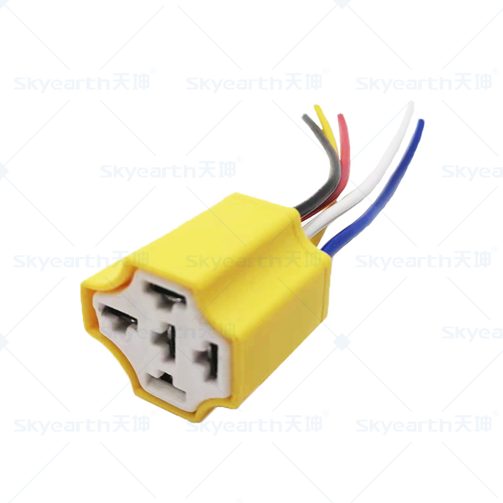 Base de relé, cable de cobre completo, enchufe de cinta de cerámica modificado 40A, enchufe de relé resistente a altas temperaturas de cinco enchufes