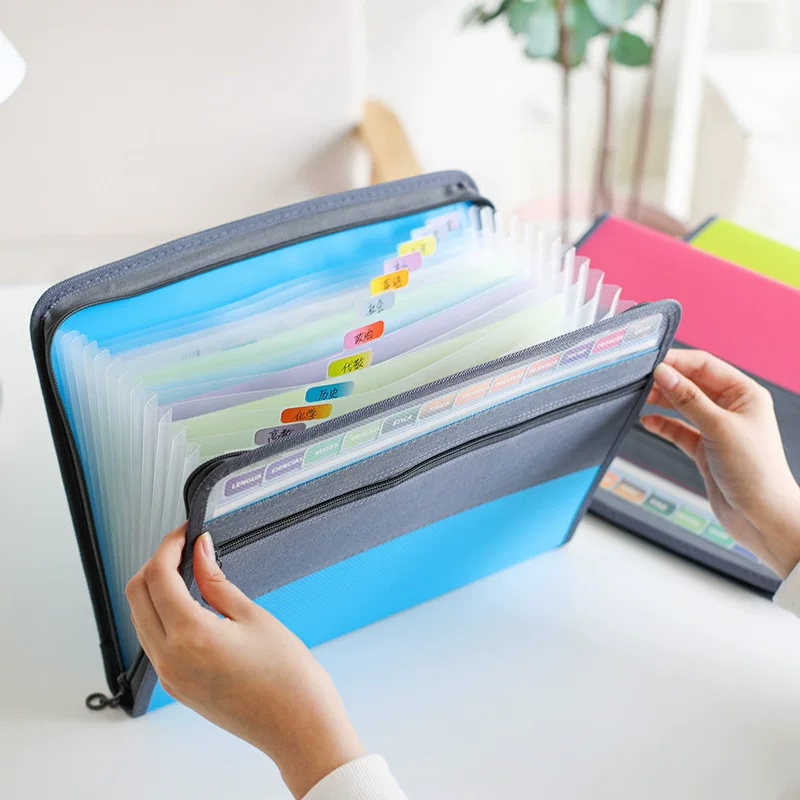 Organ, folder with zipper, universal bag for documents, handheld storage system, 13 floors