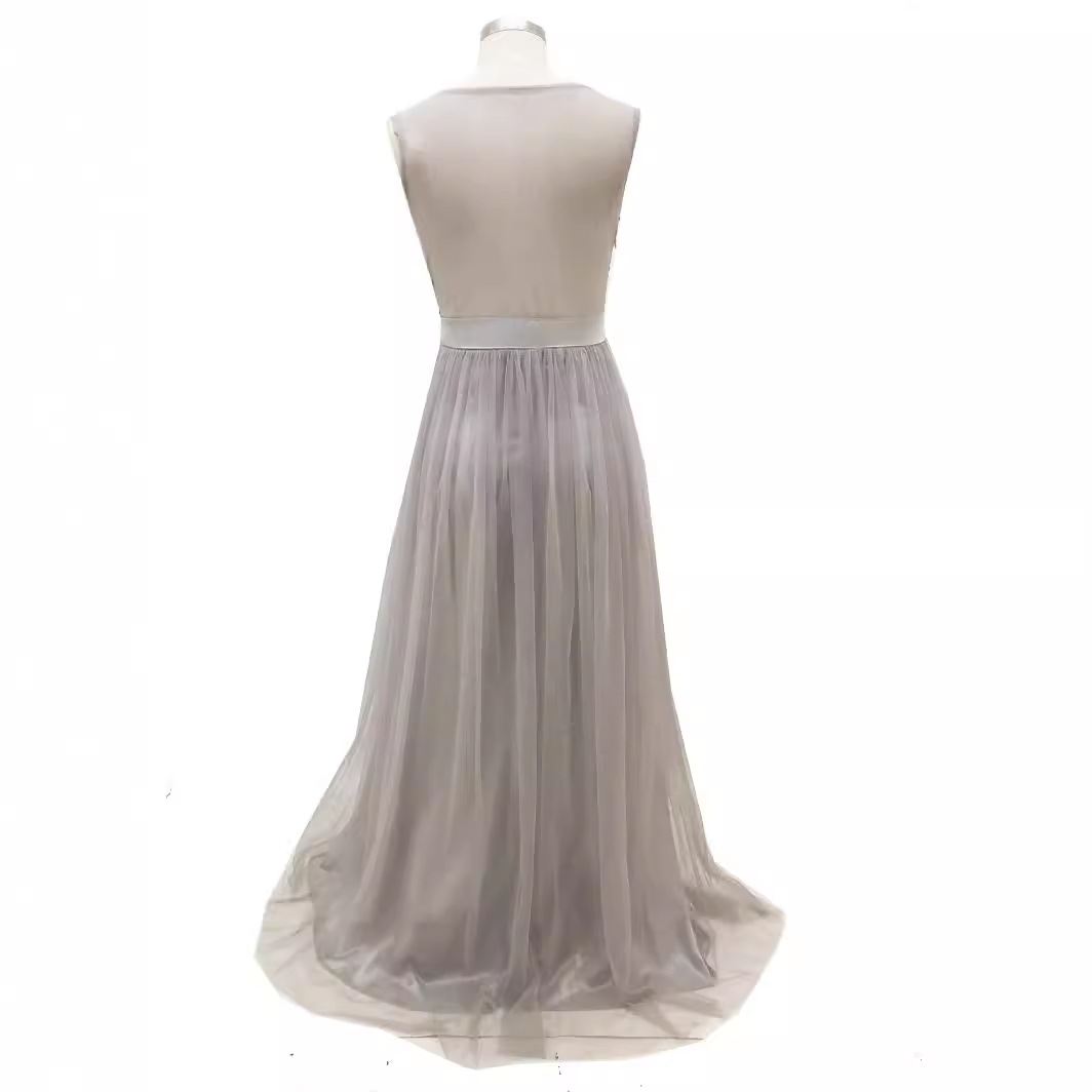 Primavera y verano europeo y americano Comercio exterior nueva ropa de mujer ebaywish Venta caliente popular malla sin mangas vestido de lentejuelas
