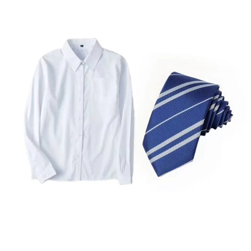 Harry Potter Magic Robe White Shirt Long-Sleeved Performance Outfit Tie Student Version Japanese Style Jk White Shirt Long-Sleeved Style