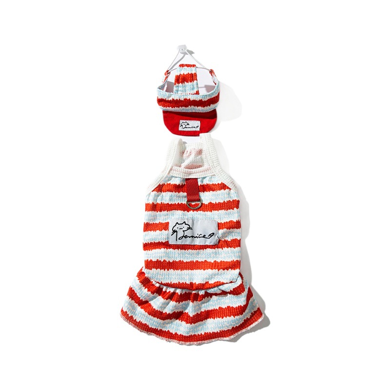 Primavera y verano lindos gatos rayos de dos patas falda sin pelo gato chaleco pareja vestido vestido vestido de gato mascota ropa de gato