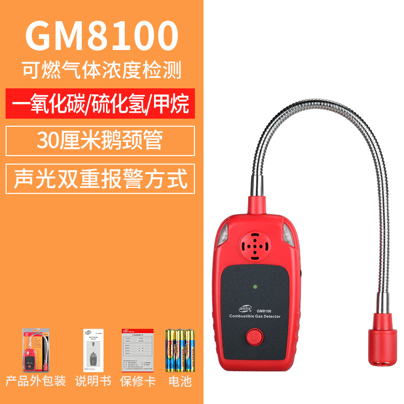 标智GM8100A可燃气体检测仪高灵敏一氧甲烷天然气煤气泄漏探测器