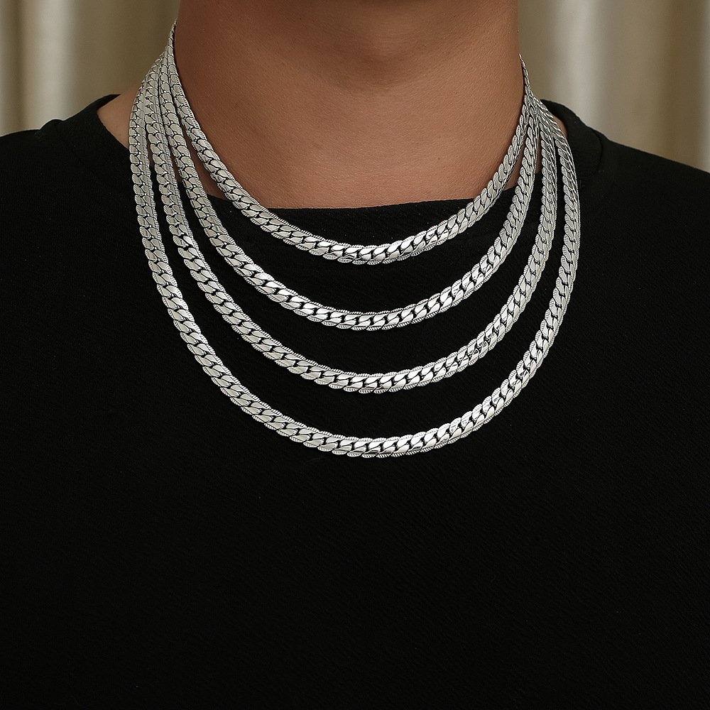 Solid Color Pattern Men'S Gender Hip-Hop Simple Style Solid Color 304 Stainless Steel Polishing 18K Gold Plated PVD Coated Men'S Necklace Men's Chain Necklaces