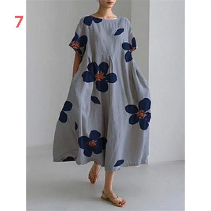 2026 Summer New Cross-Border 3D Printed Loose Fashion Trendy Versatile Short-Sleeve Long Dress Women's Clothing 2026 Summer New Cross-Border 3D Printed Loose Fashion Trendy Versatile Short-Sleeve Long Dress Women's Clothing