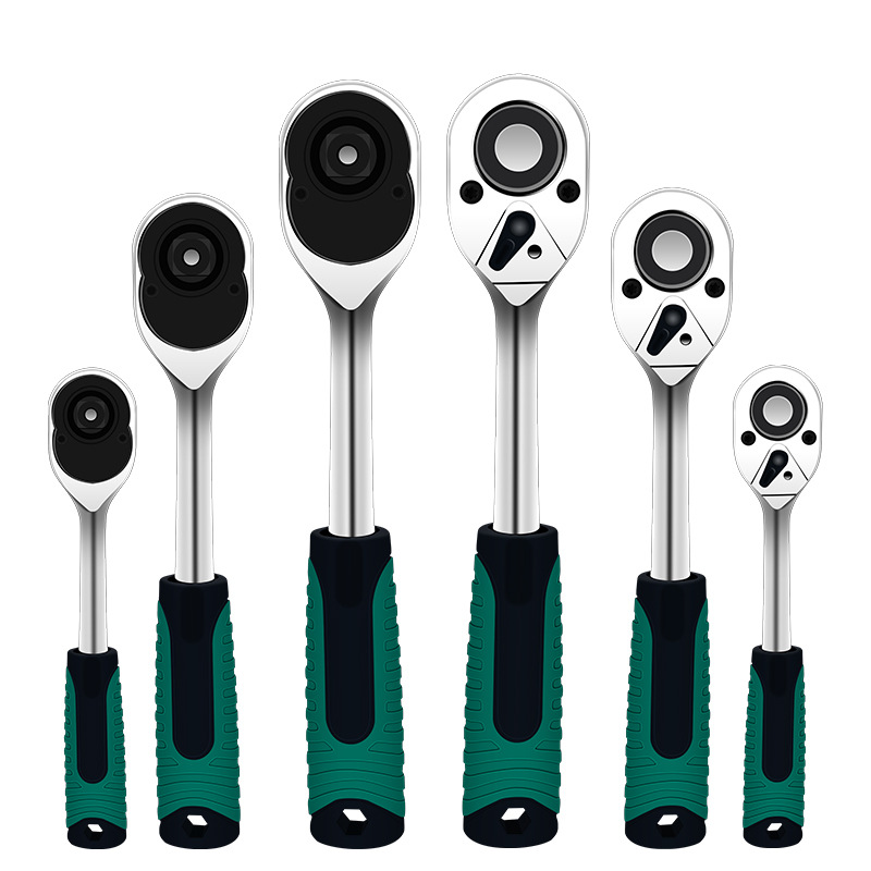 Llave de trinquete transfronteriza de 24 engranajes, herramientas de reparación de automóviles de dos vías, llave de trinquete rápida manual, gran volador medio volador pequeño