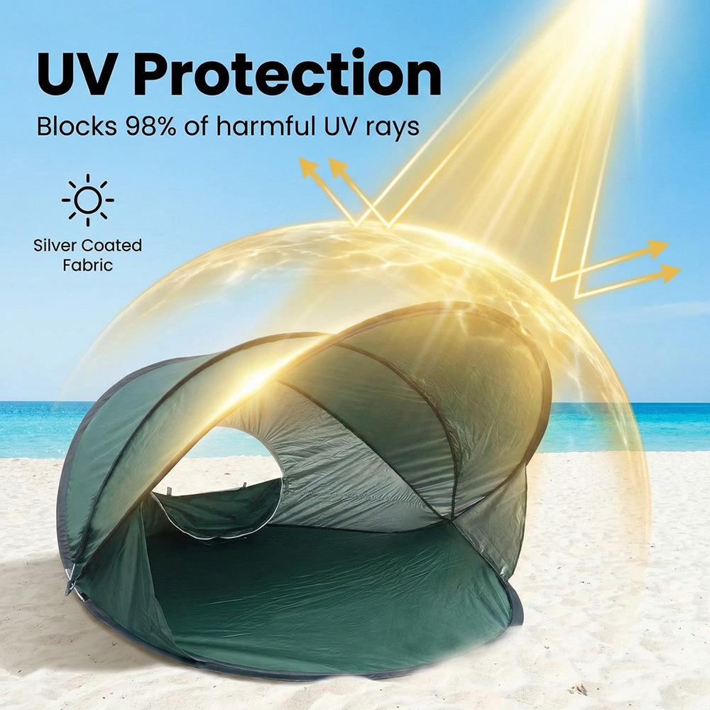 Outdoor Sunshade, Beach Sun Protection, Windproof, Water Play Canopy, Fully Automatic Quick-Opening Picnic Supplies, Folding Beach Tent