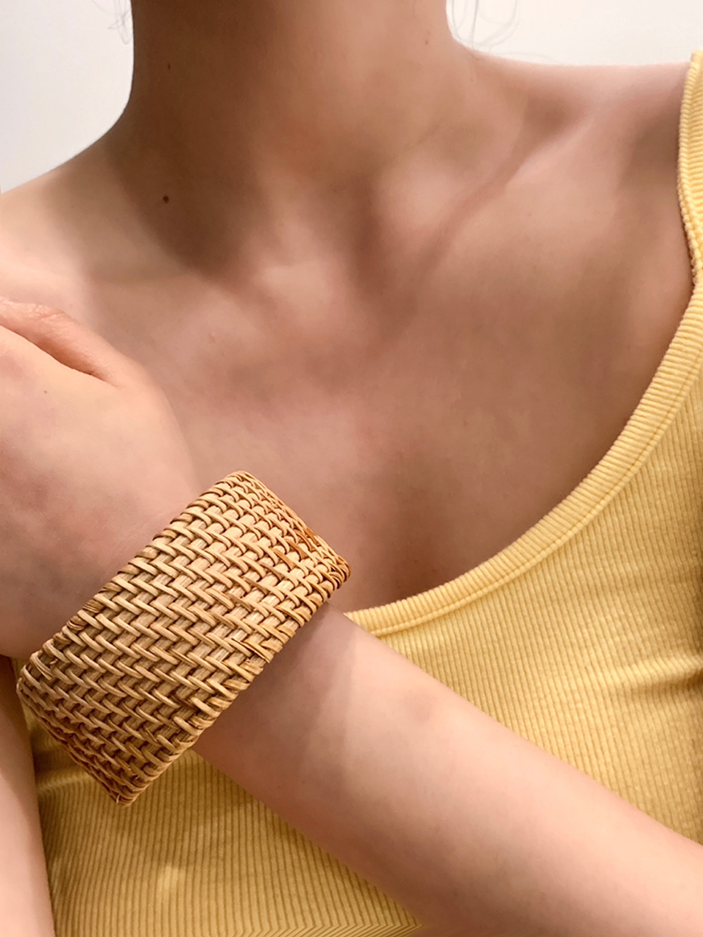 10g Weight Bangle Classification Rattan Chain Material 1 Piece Quantity Holiday, Daily Occasion Rattan Material Ethnic, Solid Color Pattern All Seasons Season Women's Gender Knitting Design Retro, Ethnic Style, Simple Style Style Retro Ethnic Style Simple Style Ethnic Solid Color Rattan Bangles Wholesale 6