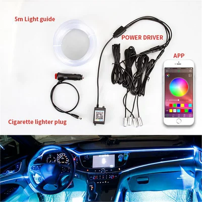 Panel (Dashboard) işıqlandırması: instrument decorative light app one - split-drag-4-5m-fiber-cigarette-lighter-head-mobile-app-model