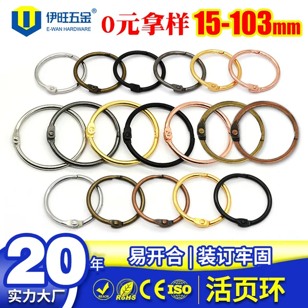 Metal Binder Rings for Binding, Activity Planner Album Card Rings, Open Ring Fasteners for Notebooks