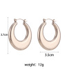 Brand earrings stainless steel, solid glossy accessory, European style, simple and elegant design, 18 carat