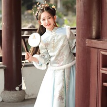 女童汉服套装2025春季加厚中国风古装超仙襦裙龙年儿童唐装拜年服