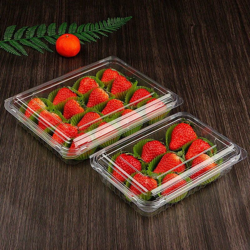 Strawberry, plastic box, rectangular pack