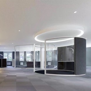 Arc Glass Partition Wall Double-sided Super White Sound Insulation Glass Arc Modern Design Partition Wall Beautiful and Practical
