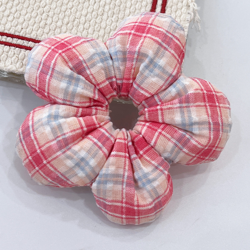 Coreana para niños lindos puntos ondulados flor anillo de cabello para chicas bolas de cabeza collar para chicas joyerías de cabello dulce cola de caballo