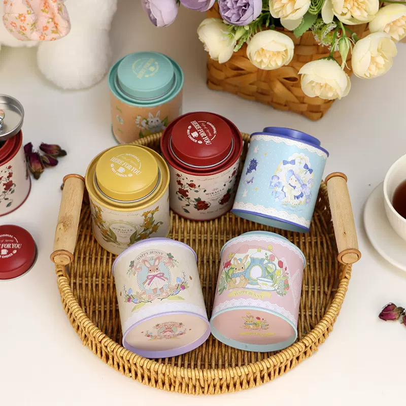 双盖茶叶小铁盒清仓圆形花茶罐糖果喜茶伴手礼马口铁金属包装现货